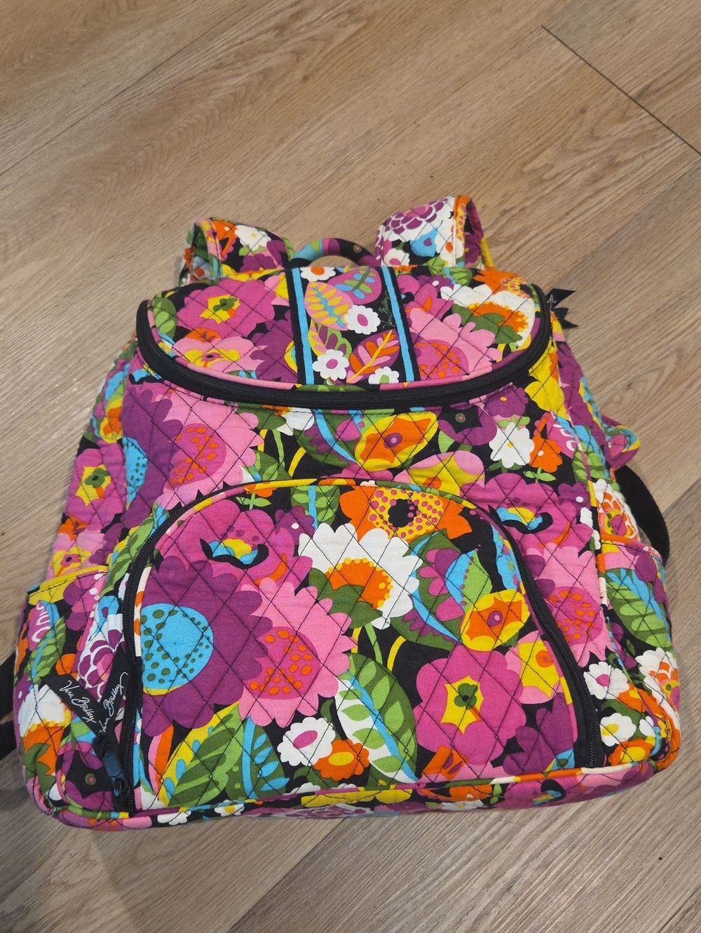 Vera Bradley Pink Multi Floral Quilted Backpack